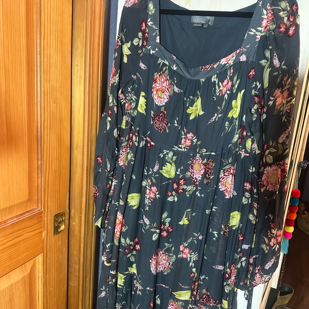 Anthropologie Floral Long Sleeve maxi Dress